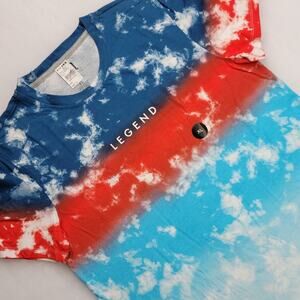 RSQ Men's USA American Ombre Clouds Tie Dye T-Shirt XL Red White Blue Colorful